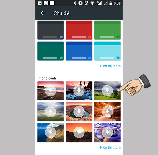 Cài đặt chủ đề mới